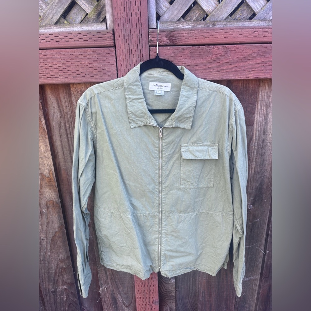 You Must Create Mens zip up shirt Sz L